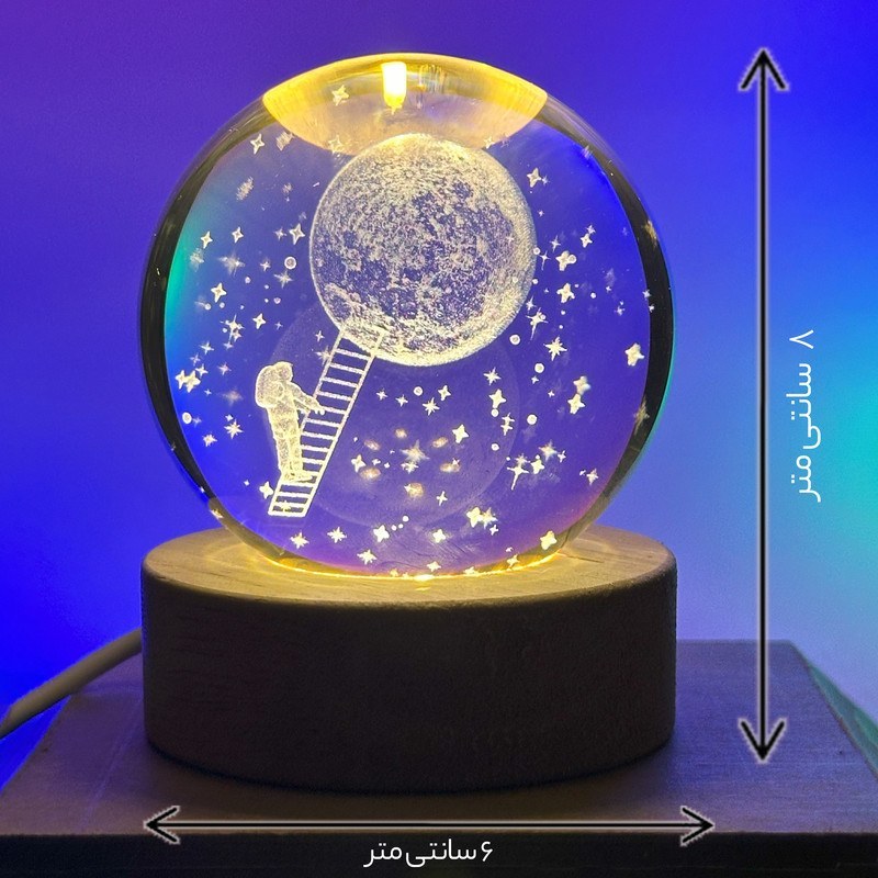 چراغ خواب کف چوبی طرح کریستالی